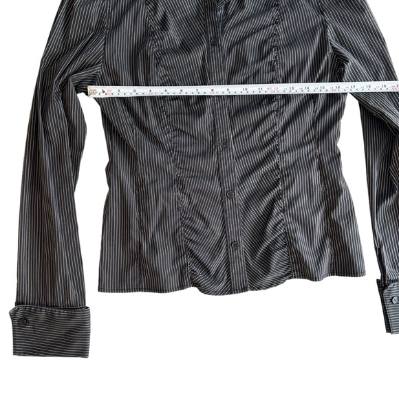 BEDO black with stripes long-sleeves blouse - Picture 9 of 12